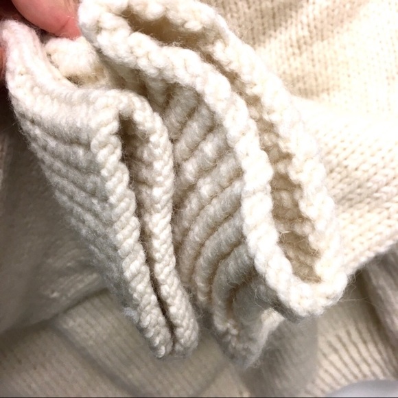 (SOLD) Knit Wool Crew Neck Sweater Cream Brown XL - Picture 4 of 4